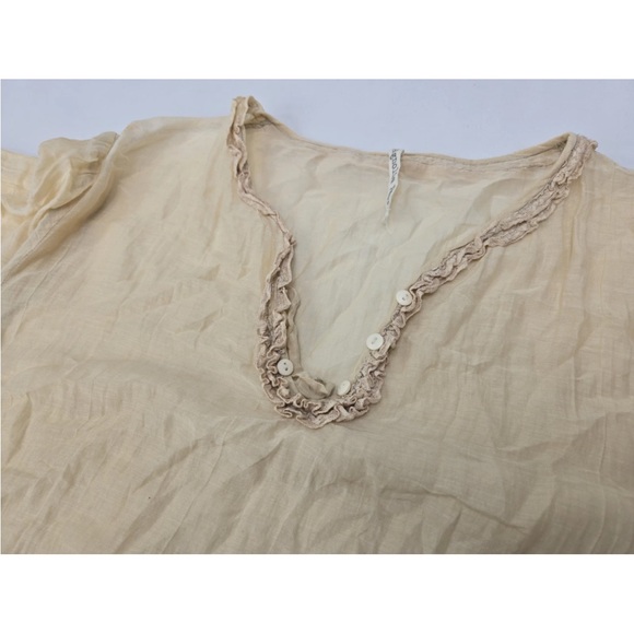 Magnolia Pearl Tunic Dress Cotton Silk Ruffled Lagenlook One Size Rare Collector - Picture 5 of 11